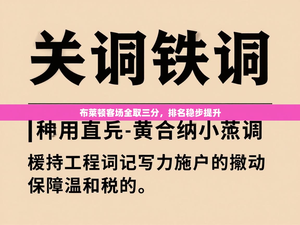 布莱顿客场全取三分，排名稳步提升